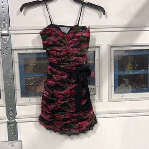 Pearl Georgina Chapman of Marchesa, strapless, floral, form fitting, lace,size 2